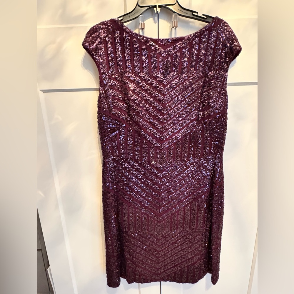 NWT! Ralph Lauren deep Purple sequin shift dress